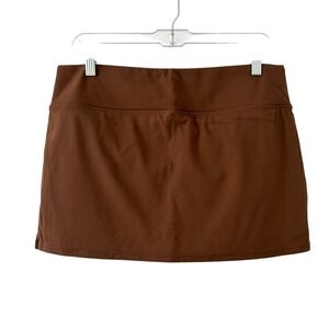 Halara Everyday 2-in-1 Activity Skirt Built-In Shorts Mini Skort Brown Large New